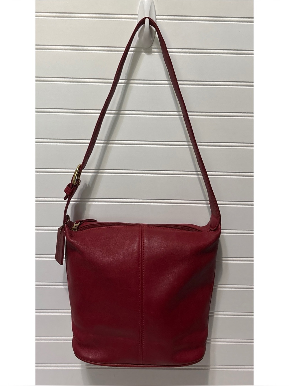 COACH Vintage Red Soft Leather Soho Slouchy Hobo Bucket Shoulder Bag Tote 4148
